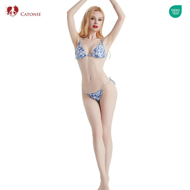 Blue and White Flower Bikini suppliers